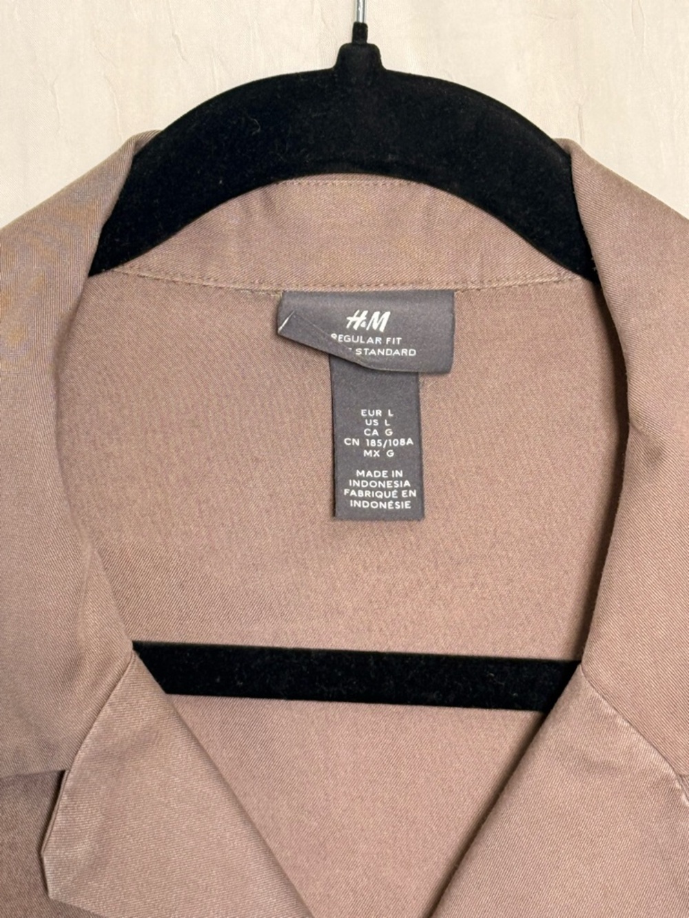 H&M Brown/Taupe Collared Button-Up Shirt